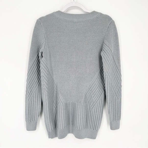 Athleta Teton Blue Gray Knit Pullover V-neck Sweater - Picture 6 of 6